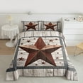 thumbnail image 3 of Manfei Texas Stars Queen Comforter Set,Old Barn Door Bedding Sets,Rustic Farmhouse Cabin Bedding Comforter Set For Boys Kids,Super Cozy Room Decor Reversible,3-Piece, 3 of 9
