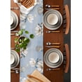 thumbnail image 2 of Boanket White Floral Table Runner - 48 Inch Long, Kitchen Dining Table Runner Dresser Scarves, Blue Botanical Flowers Branches Plants Farmhouse Decor for Coffee Tables Wedding Party Banquet, 2 of 8