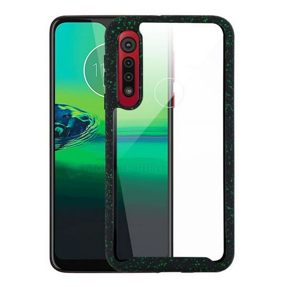 Motorola Moto G8 PLAY Phone Case Hybrid Cover with [TPU Cushion] Enhanced Hand-Grip TPU Cushion Frame   Transparent Clear Shock-Absorbing Armor Rubber Bumper BLACK Cover for Motorola Moto G8 Play