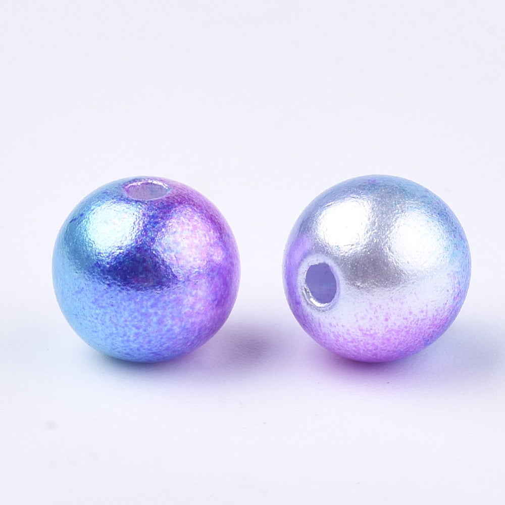 500gs Rainbow ABS Plastic Imitation Pearl Beads Gradient Mermaid Pearl Beads Round Medium Orchid 9.5~10x9mm Hole: 1.6mm about 1000pcs/500g Brown