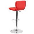 thumbnail image 5 of Flash Furniture 2 Pack Contemporary Red Vinyl Adjustable Height Barstool with Vertical Stitch Back and Chrome Base, 5 of 8