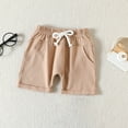 thumbnail image 6 of Otqutp Toddler Baby Boy First Birthday Outfit Short Sleeve Shirt Elastic Waist Shorts Sets Cute Summer Birthday Clothes 2Pcs for 0 To 4 Years(Khaki,3-4 Years), 6 of 6