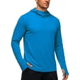 thumbnail image 3 of Betivan Men's Solid Color Long Sleeved Hooded Sun Protection Shirt Drying And Lightweight, 3 of 8