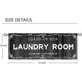 thumbnail image 3 of Black Wooden Farmhouse Laundry Room Curtain Valance for Window Treatments Vintage Country Barn Rod Pocket Treatment Rustic Country Window Drapes for Bathroom 1 Panel (52x18 Inch), 3 of 5