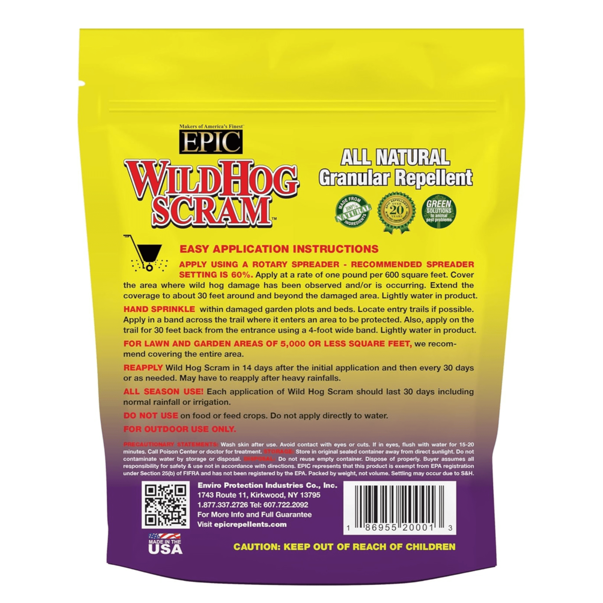 EPIC Wild Hog Scram All Natural Granular Animal Repellent, 10 lb