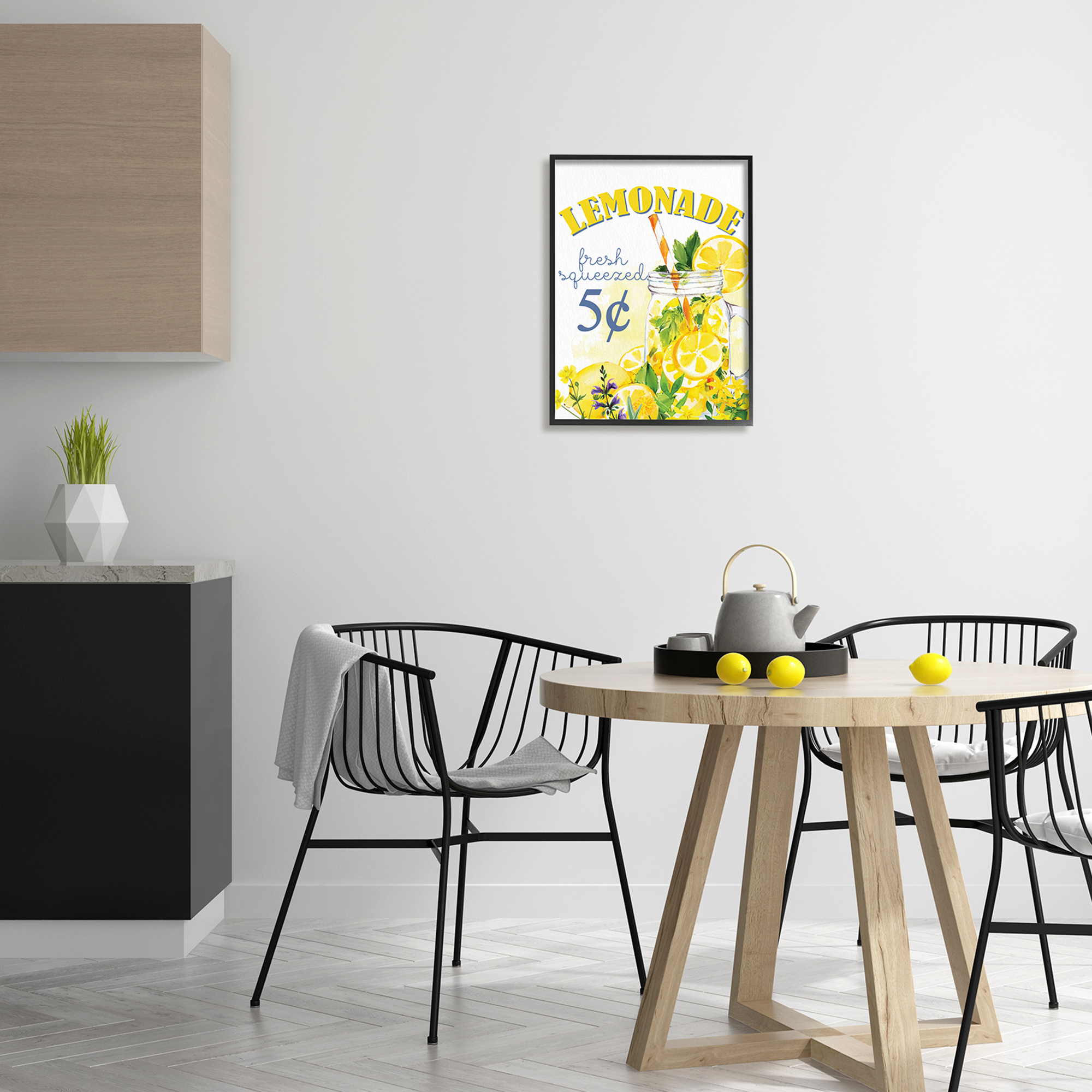 Stupell Industries Fresh Squeezed Lemonade Fruit Jar Summer Vivid Illustration,16 x 20, Design by Kim Allen