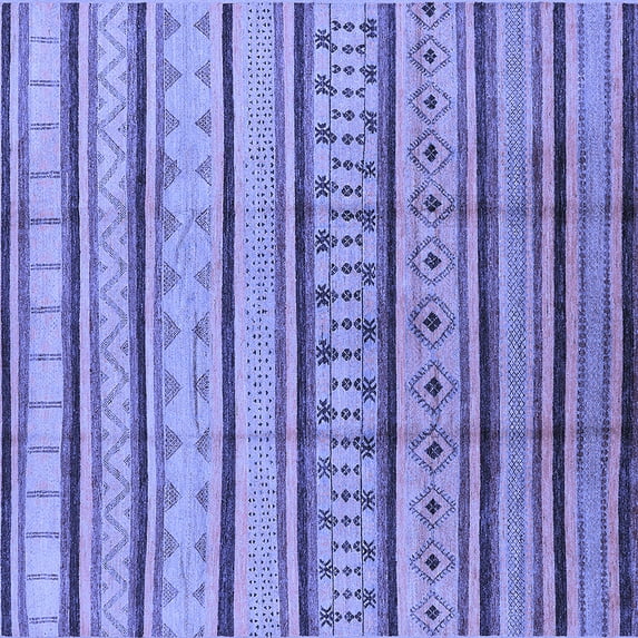 Ahgly Company Indoor Square Solid Blue Modern Area Rugs, 4' Square