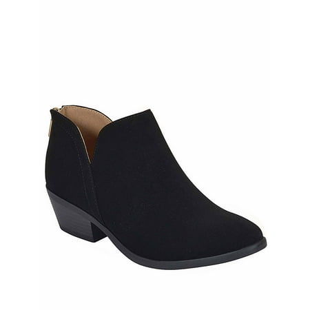

Mafic-s Women s Fashion Almond Toe Zip Chunky Low Heel Ankle Booties Shoes