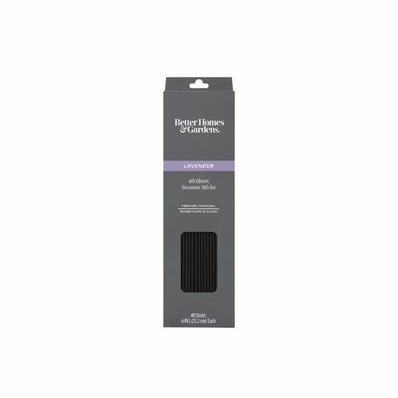 Better Homes & Gardens 6” Premium Charcoal Incense Sticks, Lavender, 40 Pack