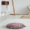 thumbnail image 3 of Groovy Round Floor Cushion with Handle, Psychedelic Complex Funky Pastel Patterns with Stars Back to 60s Style Retro, Decorative Pillow for Living Room & Dorms, 18" Round, Multicolor, by Ambesonne, 3 of 4