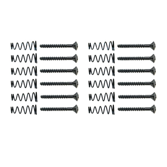 12pcs Single Pickup Screws+Springs Set for Electric Guitar 0.11'' Black