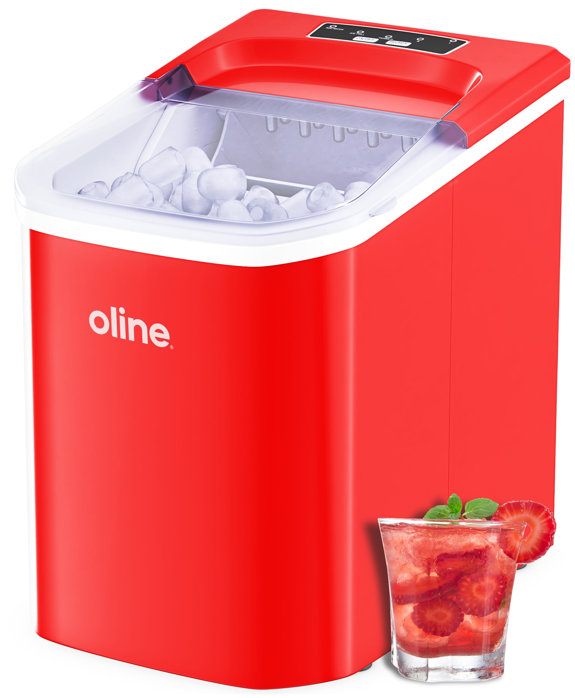 Red Yield Up To 26 Pounds of Ice Daily Della Portable Ice Maker w/Easy-Touch 