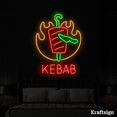 thumbnail image 2 of Craftnamesign Kebab Neon Sign, Kebab Wall Art, Fast Food Decor, Kebab Sign, 2 of 4