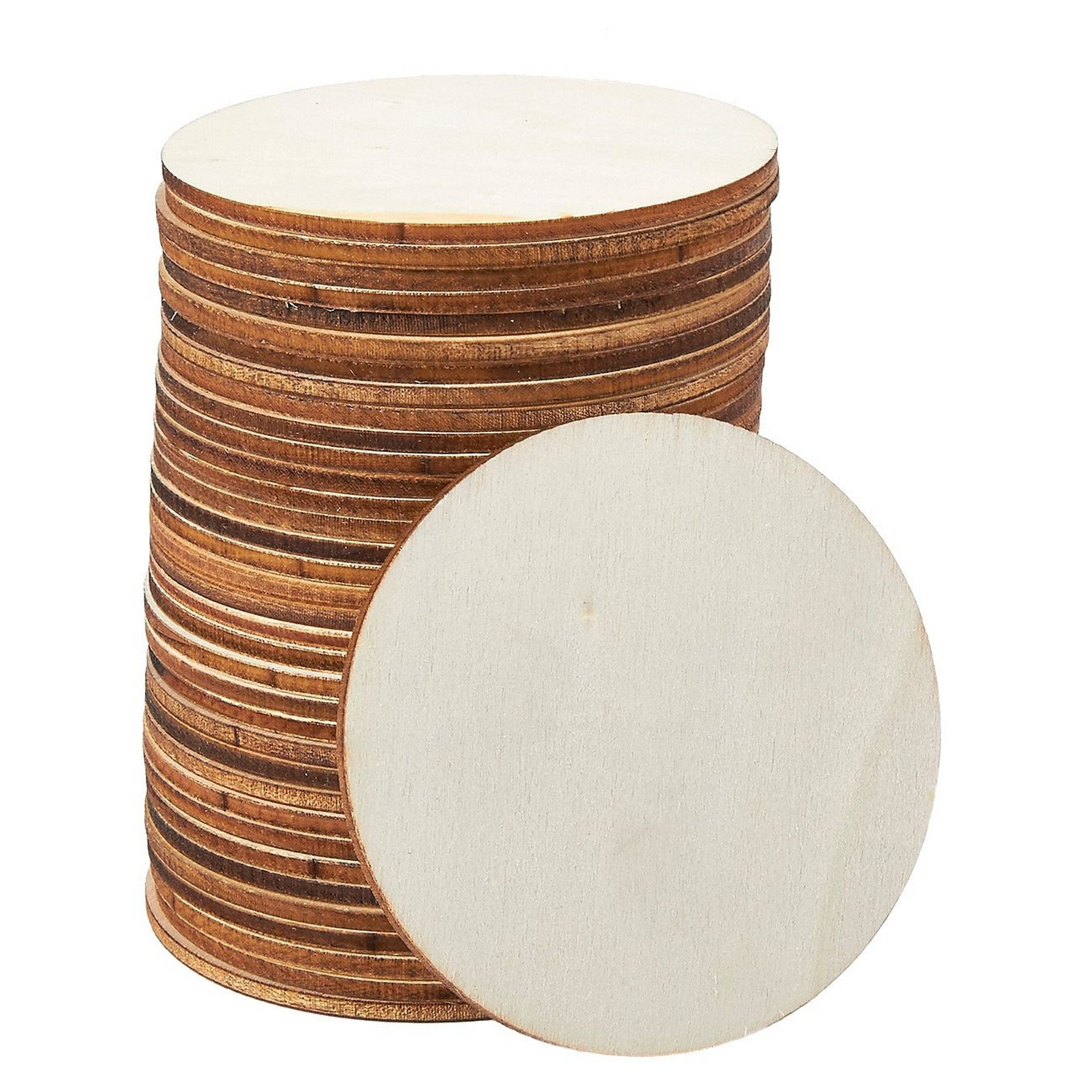 Unfinished Wood Circle 36Pack Round Natural Rustic Wooden Cutout for