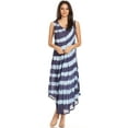 thumbnail image 5 of Sakkas Neja Women's Casual Maxi Summer Sleeveless Loose Fit Tie Dye Tank Dress - Navy - One Size Regular, 5 of 5