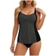 thumbnail image 1 of Conjunto de Bikini de Cintura Alta para las Mujeres Color Sólido Correa sin Espalda Dos Piezas, Bloque de Color Fuera Del Hombro Tanjini Traje de Baño, 1 of 8