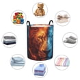 thumbnail image 3 of Lsque Red And Blue Fire Lion pattern Laundry Hamper Basket, Tall Woven Rope Hamper Basket for Clothes, Lightweight Storage Basket, Collapsible Waterproof-Medium, 3 of 8