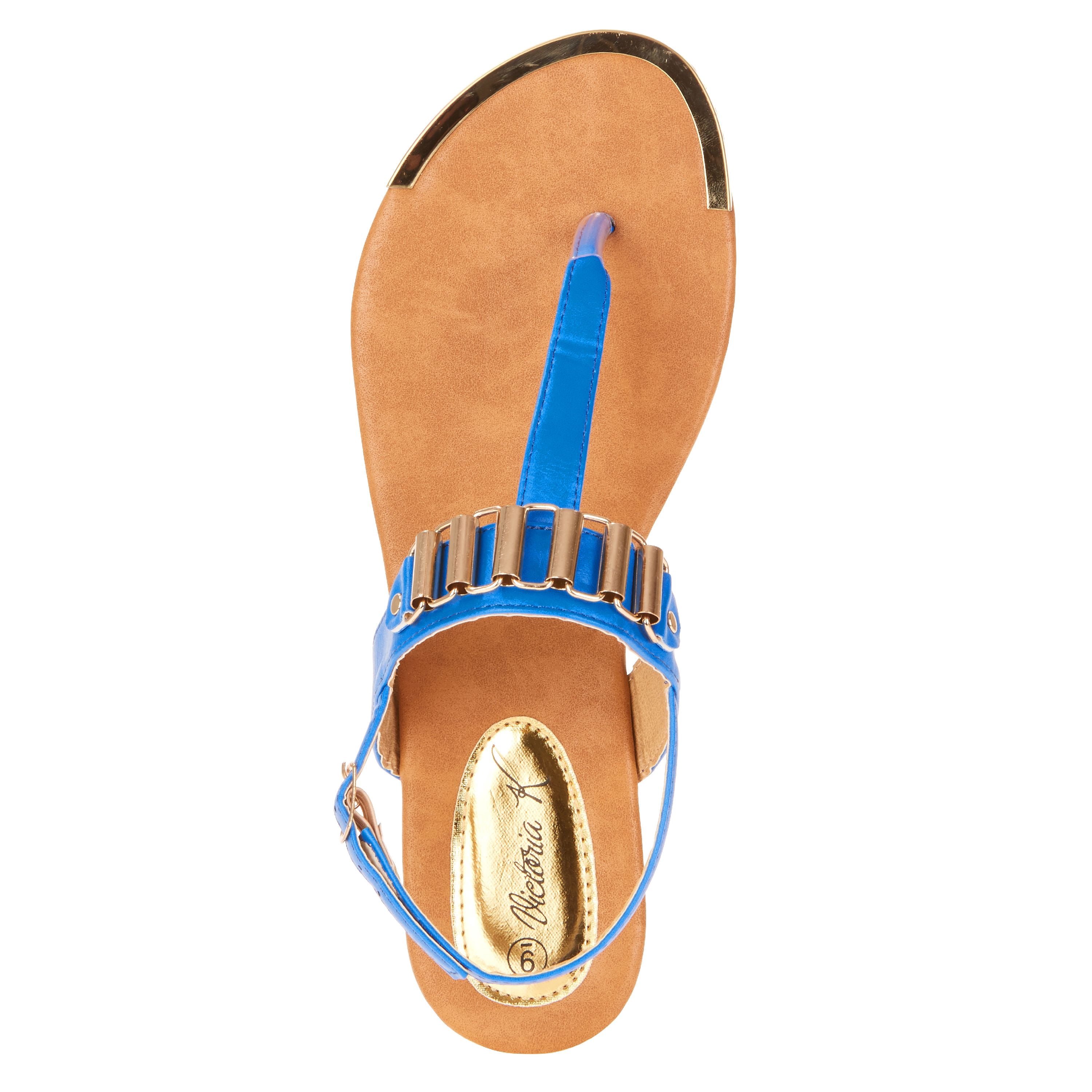Victoria K Fashion Women's Gold Linked Sandals