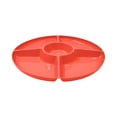 thumbnail image 4 of Mainstays 12-in Plastic Paprika Red 5 Compartment Round Stackable Snack Serving Tray, 4 of 6