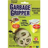 2pk~GARBAGE GRIPER Trash Liner Bands 2ea Different Sizes Holds Up Many Uses 530 