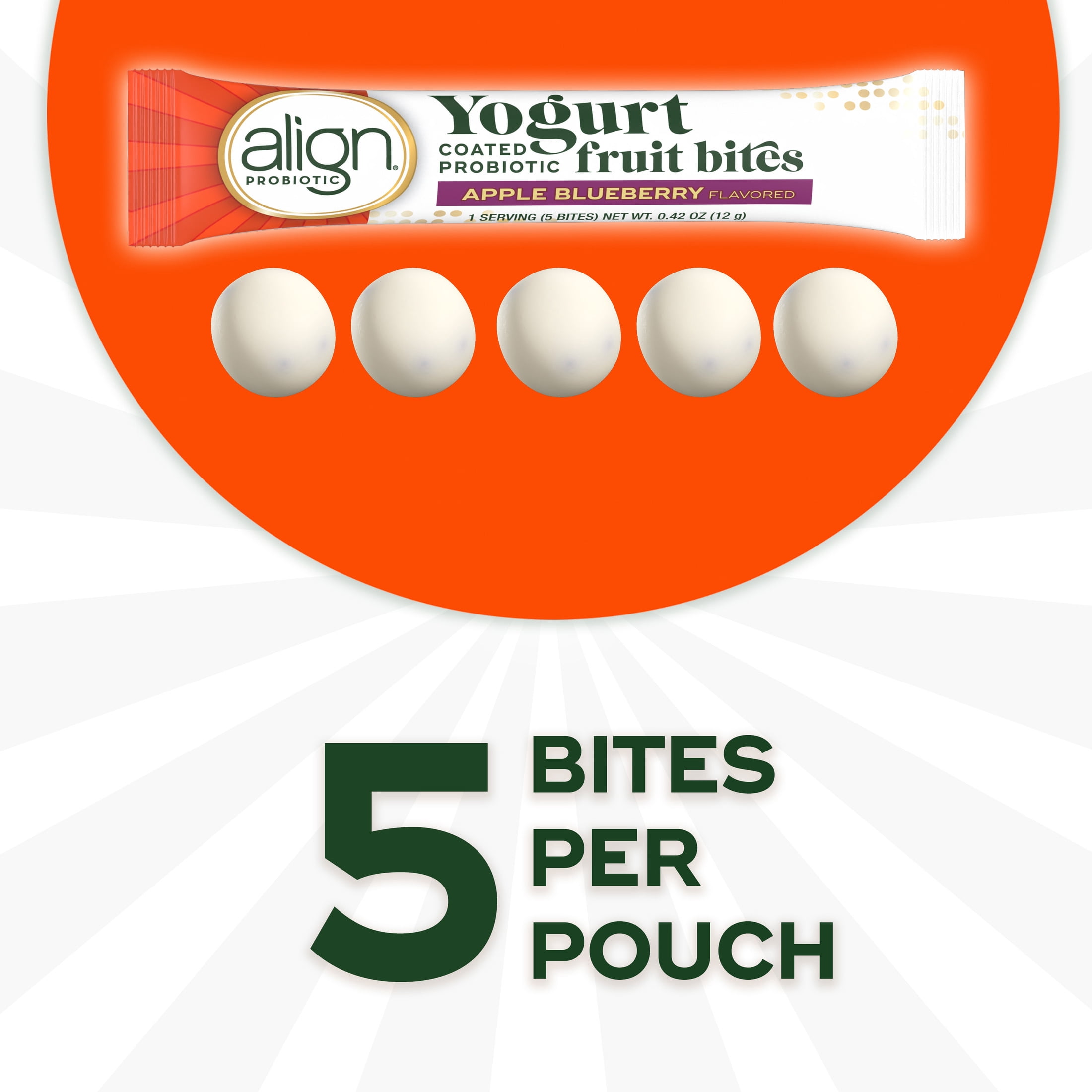 Align Probiotic Yogurt Coated Fruit Bites, Probiotic Supplement, 21 Count