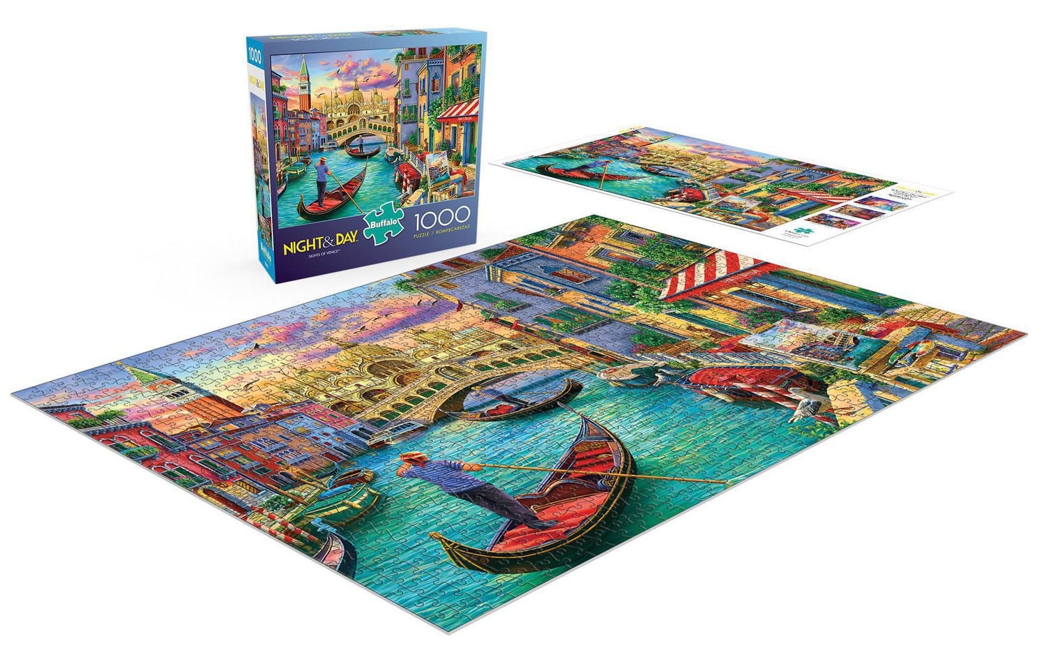 Buffalo Games Night & Day Sights of Venice 1000-Piece Interlocking Jigsaw Puzzle for Adults Ages 14+