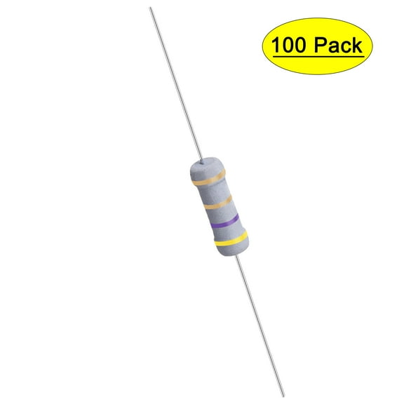 Uxcell 100Pcs 1W 1 Watt Metal Oxide Film Resistor Axile 4.7 Ohm ±5% Tolerance