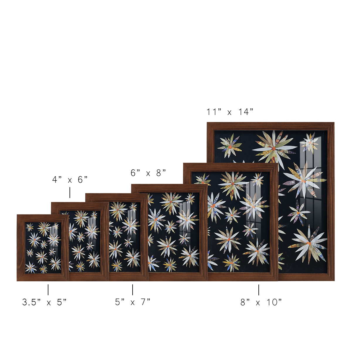 Starburst Too I - Framed Print w/glass - Chestnut