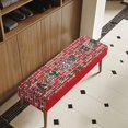 thumbnail image 4 of FUIALDOLG Dining Bench Covers, Red Brick Printed Stretch Seat Cushion Covers Removable Washable Bench Slipcover, Rectangle Seat Protector for Dining Room, Living Room, Bedroom, Kitchen, 4 of 7