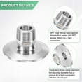 thumbnail image 2 of Uxcell 1-Pack Tri Abrazaderas Sanitarias de 2 pulgadas a Rosca Masculina NTP de 3/4 de pulgada Accesorio de Tubería Hexagonal de Acero Inoxidable Ferrule OD 64mm, 2 of 7