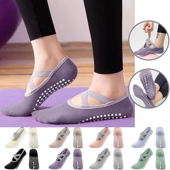 Neewe Socks for Women Non Slip Grip, Yoga Socks with Grippers for Barre, Hospital, Ballet, Dance, Barefoot Workout