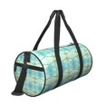 thumbnail image 3 of YFYANG Large Capacity Canvas Gym Bag for Men and Women, Green Stripe Art Round Portable Travel Bags for Sports Fitness, 3 of 8