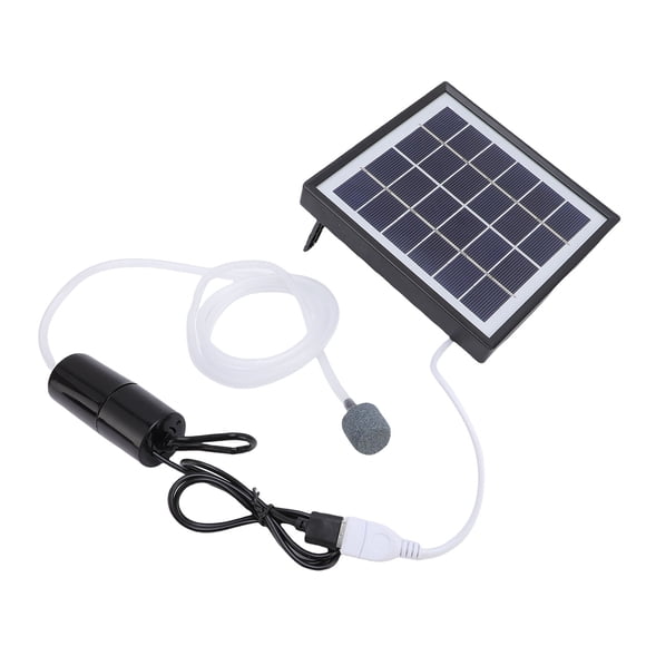 Pompe à air solaire, bulle d'aérateur solaire USB 10W avec tuyaux et pierre à bulles, câble d'extension, réservoir de poisson portable à faible bruit pour aquarium, petit