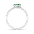 thumbnail image 2 of Angara Natural 0.38 Ct. Emerald with Diamond Classic Ring in 14K White Gold for Women (Ring Size: 3), 2 of 8