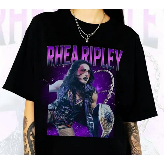 WWE Wrestling RHEA RIPLEY Black T-Shirt