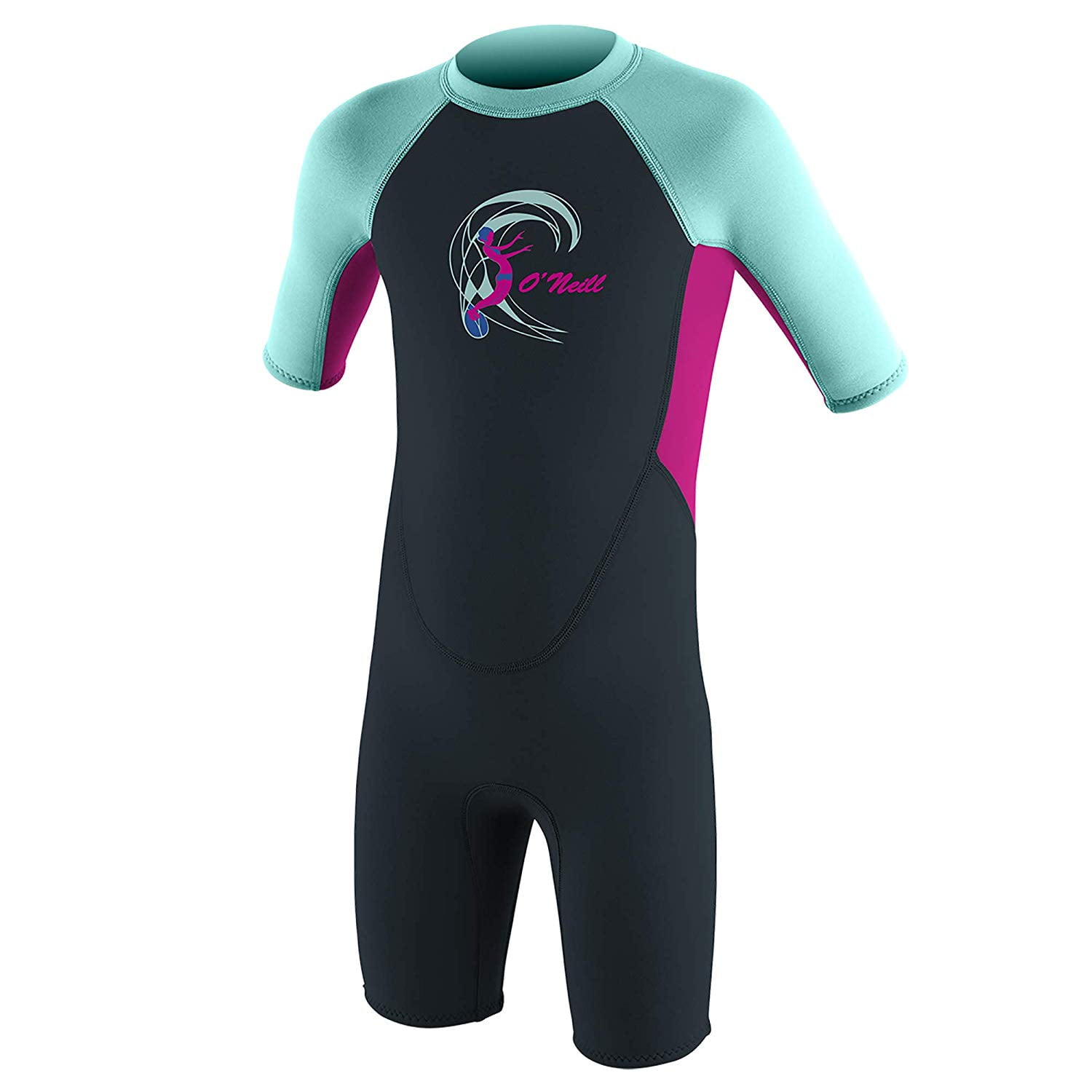 O'Neill Reactor 2MM Ladies Back Zip Shorty Wetsuit Black Berry 