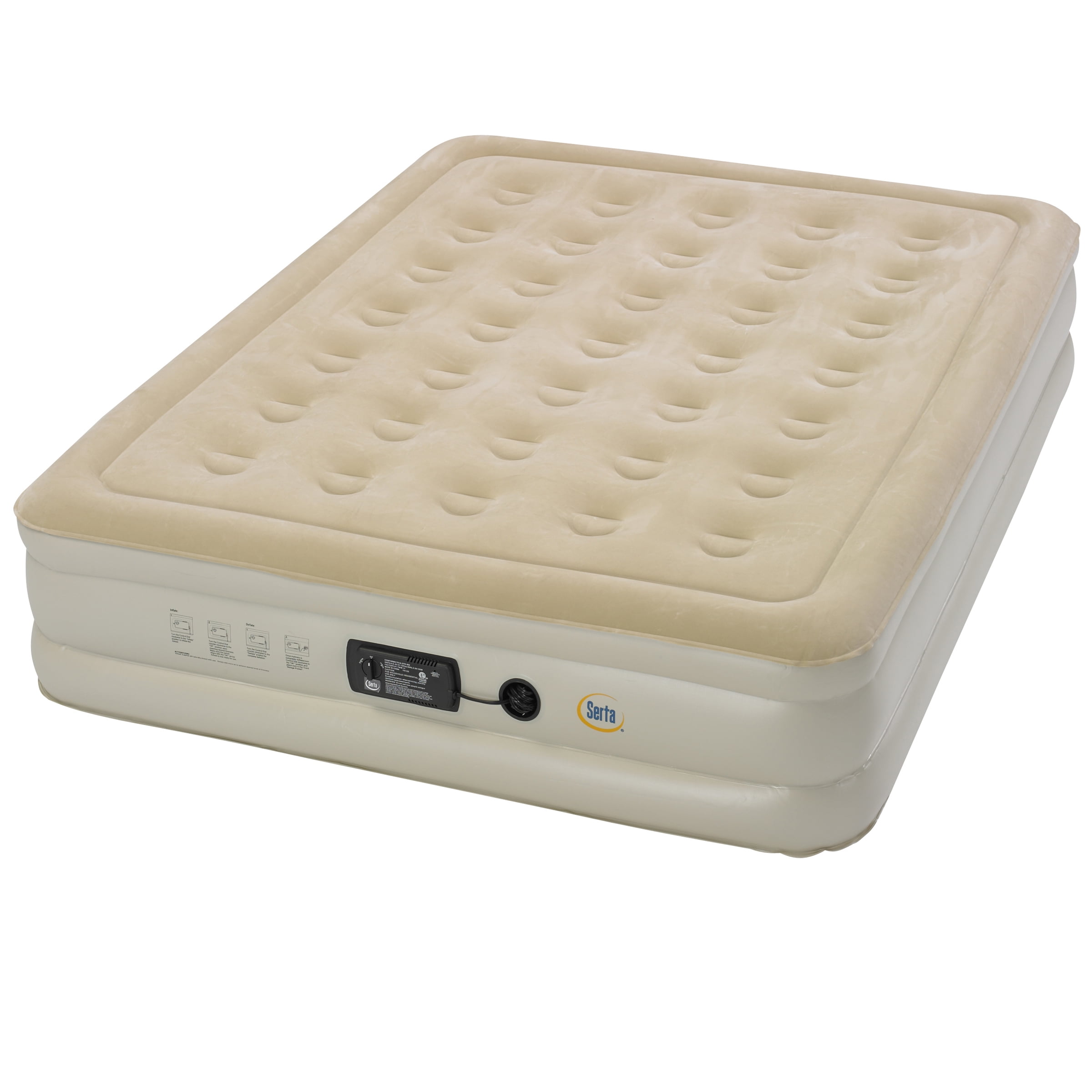 Serta Raised Queen Air Bed Mattress with BuiltIn Insta III Air Pump