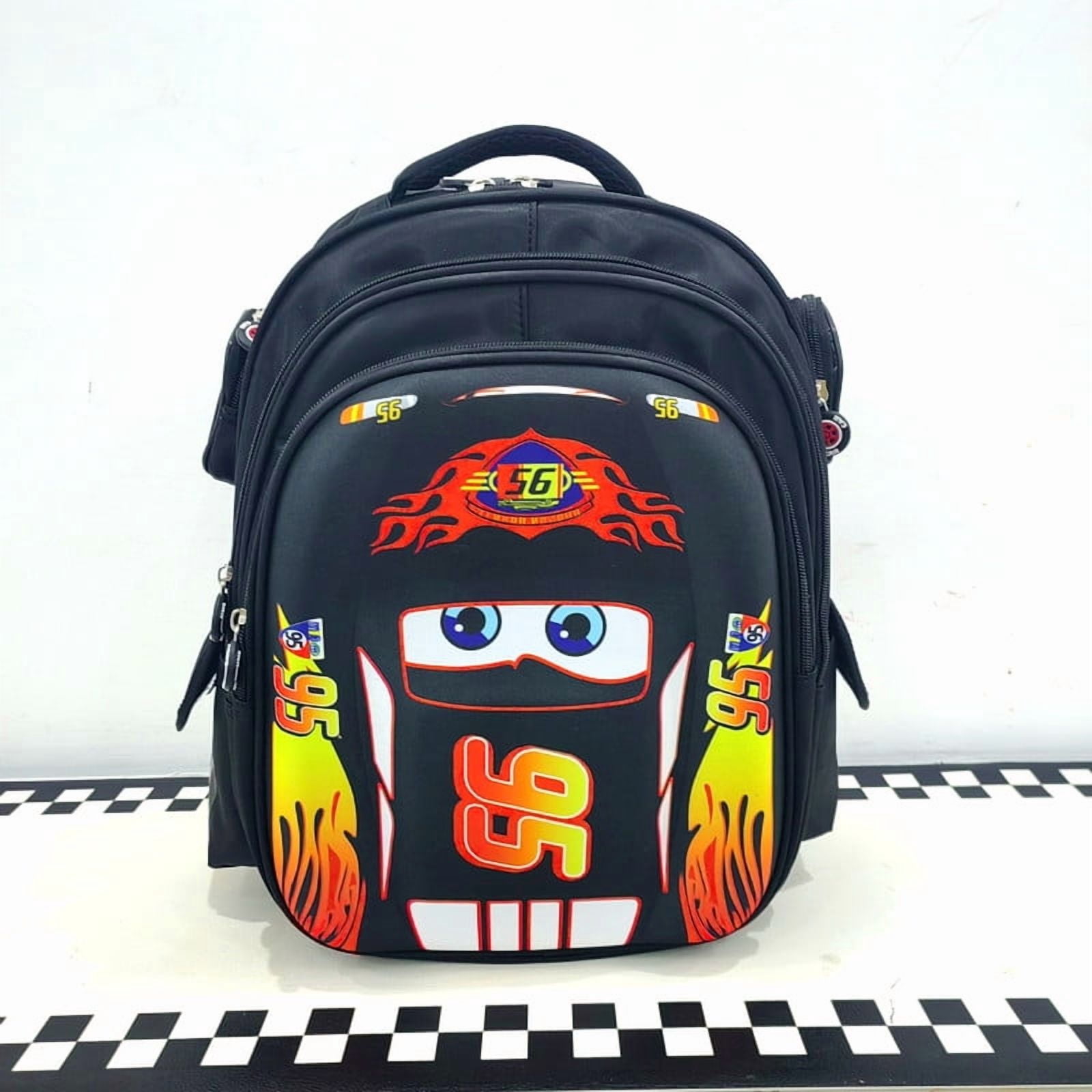 Car Cartoon Red Racing Bag 3D Pocket Backpack Mini Black Racing Backpack