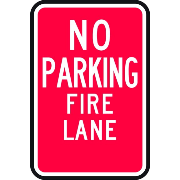 No Parking Fire Lane Road Disability Hindrance Obstacle Impaired Hinder Impede Hamper Holiday Gift Decorating Ideas Girl Boy Bedroom Wall Decal Sticker - Size: 10 Inch x 18 Inch