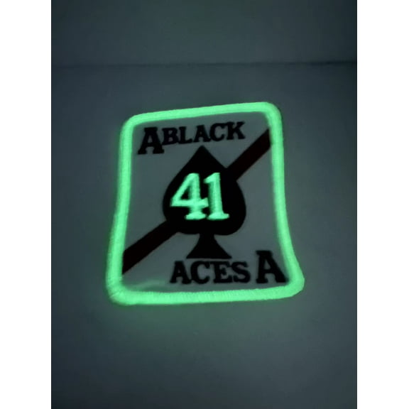 VF-41/VFA-41  Black Aces Glow in the Dark Patch - Plastic Backing
