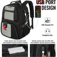 thumbnail image 6 of Yorepek Extra Large Travel Backpack for Men Women, Airline Approved Business Laptop Computer School Bag with USB Port and Luggage Strap, 30L, 6 of 8