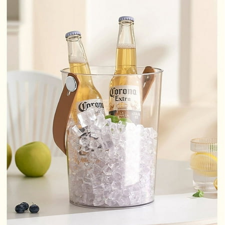 

Party Ice Bucket Transparent Ice Bucket Champagne Beer Bucket with Handle