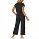 thumbnail image 4 of Top y falda Conjunto de las mujeres de la moda de color sólido suelto de manga corta con cuello en V con pantalones cortados de pierna ancha Set de bolsillo Pantalones y Top Set para las mujeres, 4 of 6