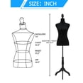 thumbnail image 2 of CL.HPAHKL Female Mannequin Torso Manikin Dress Form 49.6-63.4 Inch Height Adjustable Female Dress Model Display Torso Body Tripod Stand Clothing Forms,Black, 2 of 7