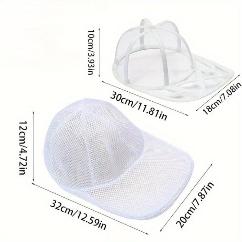 XHSGX 2pcs Mesh Hat Washer Set with Laundry Bag + Rack, Gentle and Efficient Baseball Cap Cleaning Device, Durable Hat Washing Cage with Dryer Stand, Reinforced Dustproof and Debris Protection,