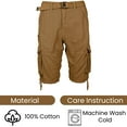 thumbnail image 4 of 2-Pack Men's Distressed Cotton Cargo Shorts With Belt (Size 30-42), 4 of 5