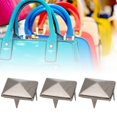 thumbnail image 2 of 100pcs Square Pyramid Punk Rivets 4 Claw Metal Studs for Bracelets Clothing Shoes HandbagBlack 15mm, 2 of 8