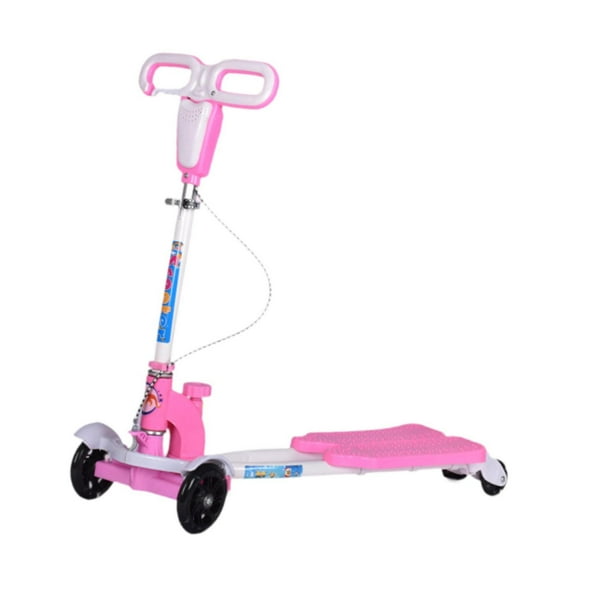 Patinete de juguete para niños, juguete autoequilibrante para niños, Scooter de 4 ruedas para regalos de jardín, niños rosa