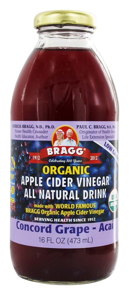 Bragg Organic Apple Cider Vinegar All Natural Drink Concord Grape 16 oz(pack of 1) by