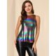 thumbnail image 3 of INSPIRE CHIC Camiseta Sin Mangas Con Chaleco Brillante Metálico Brillante Sin Mangas Para Fiesta Y Club Para Mujer Multicolor M, 3 of 6